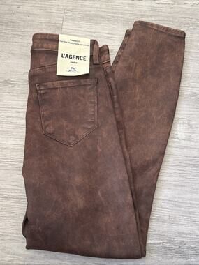 L'Agence Margot Java Mineral Coated High-Rise br Skinny Jean Size 25